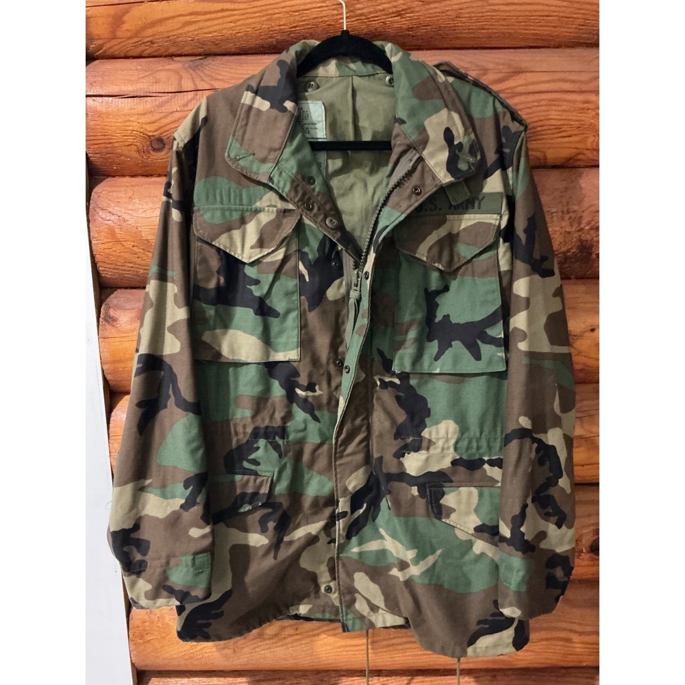 Alpha Industries US Army M-65 Field Jacket Woodland Camo Small Long M65 Military